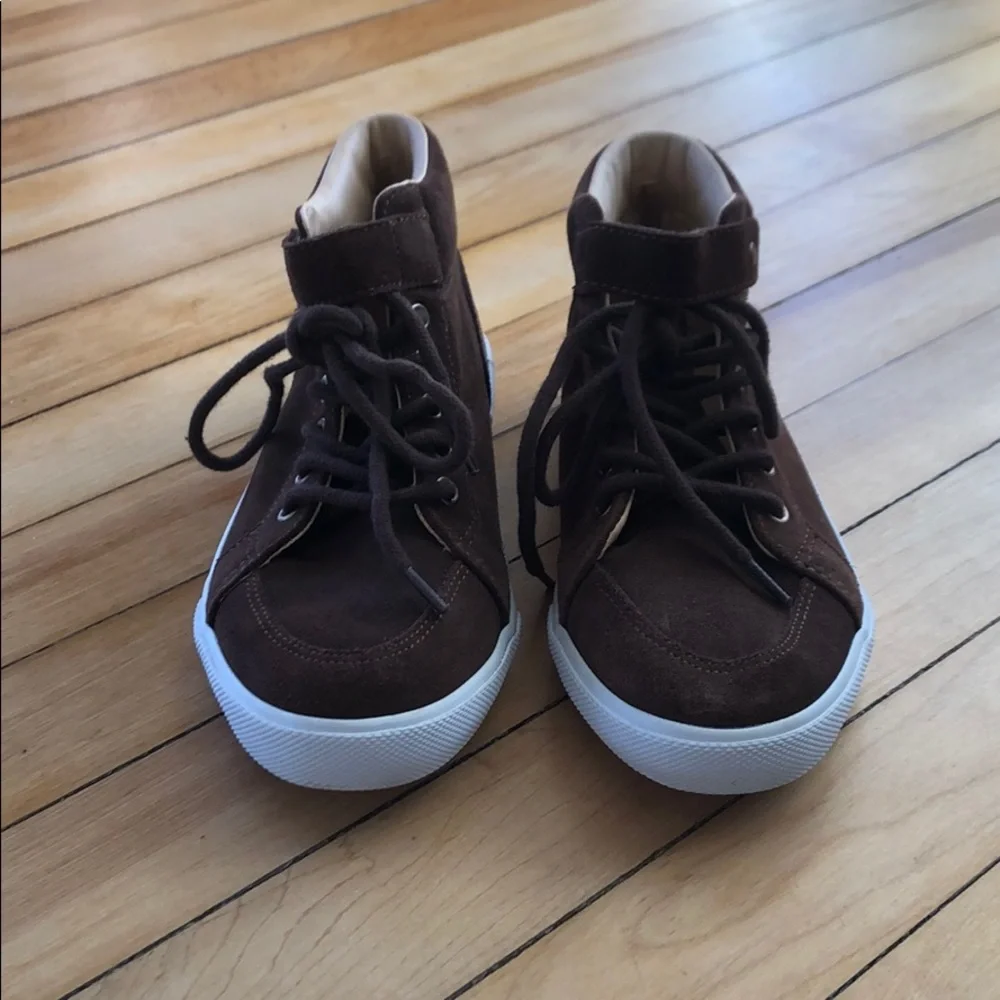 Janie And Jack Leather Sneakers Chukka Boot Brown Dress Shoes Suede Boys Size 3